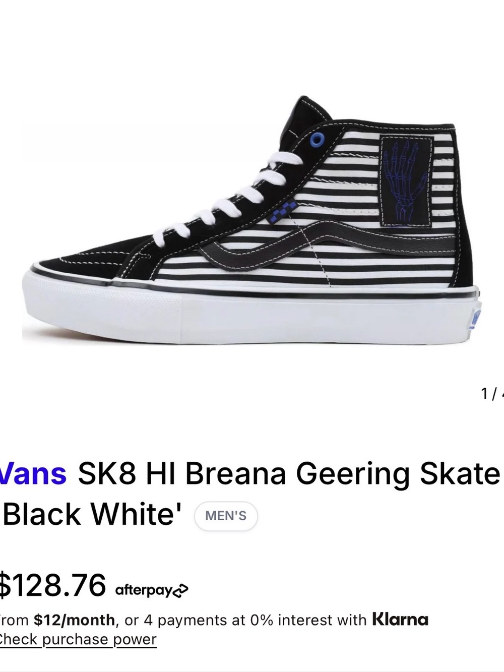 Vans SK8 HI Breana Geering Black & White High-Top Sneakers